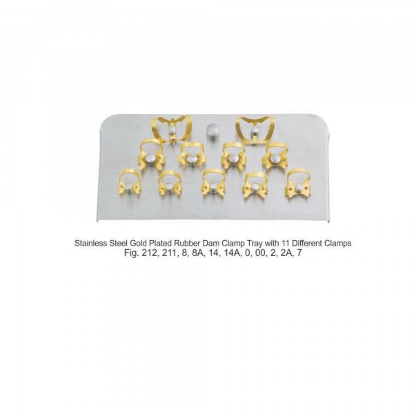 Stainless Steel Gold Plated Rubber Dam Clamp